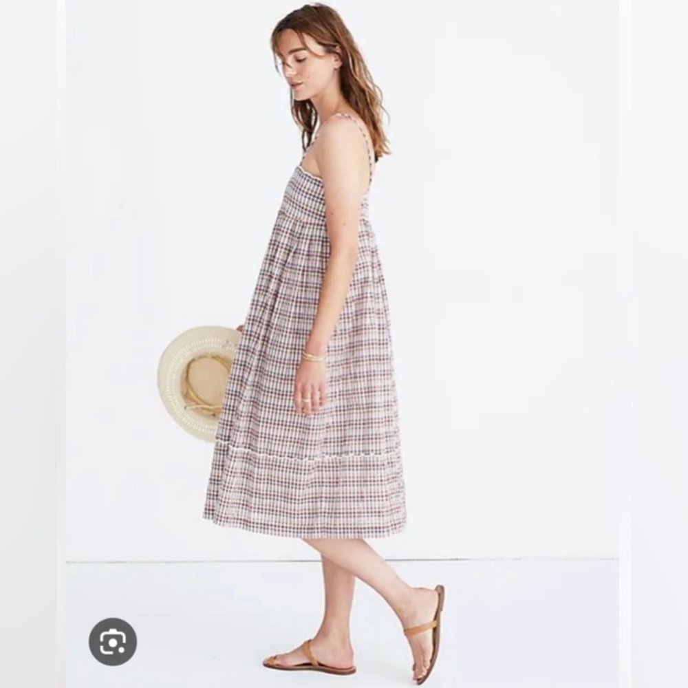 Madewell Scalloped Babydoll Gingham Dress 0